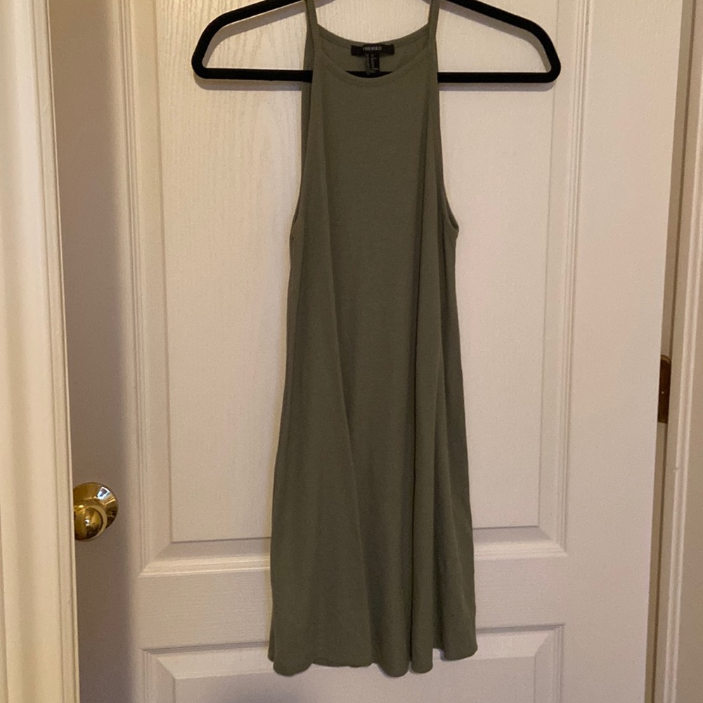 Green High Neck Dress